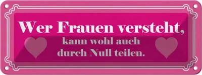 Produktbild von vianmo Blechschild 10x27 cm Wer Frauen versteht Männer Spruch Zitat