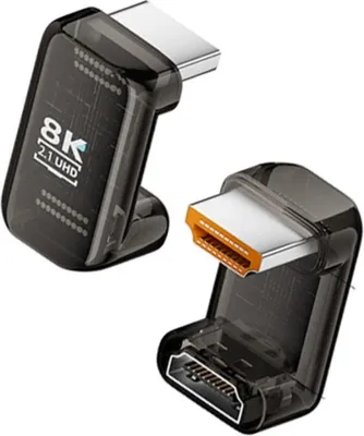 Imagen del producto de INF Adaptador HDMI 2.1 U en U 3-Pack 8K 180 Grados Macho a Hembra UHD para TV y Monitor