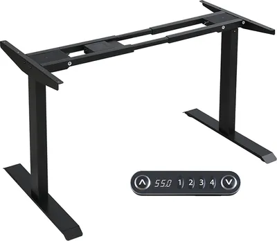 Produktbild von Hilodesk Schreibtisch Höhenverstellbar Elektrisch Tischgestell mit 2 Motoren, geeignet für die meisten Tischplatte, 110cm x 57cm, Schwarz