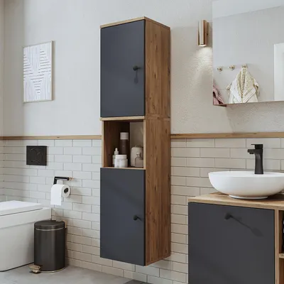 Immagine prodotto di Roomart LOTUS-I-65 Mobile da bagno a colonna, larghezza 35 cm, rovere antracite
