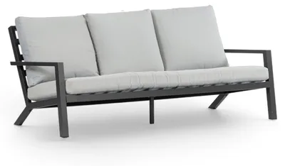 Produktbild von 3-Sitzer Lounge-Sofa | Bezano | Mattschwarz / Creme | Aluminium