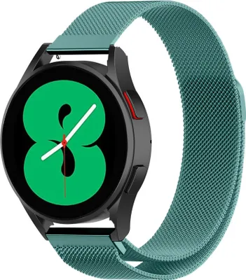 Produktbild von Strap-it Milanese Armband - Kompatibel mit Samsung Galaxy Watch 4 Armband 40mm Edelstahl Armband mit Magnetverschluss - Ersatzarmband - Hochwertiges Material - für Samsung Galaxy Armband Grün