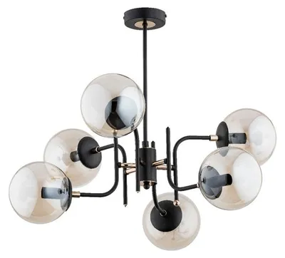 Immagine prodotto di Lampada a sospensione MALTA nero-oro antico 6xE14x10W metallo, dimensioni: 52x62x62 cm, IP20 Alfa