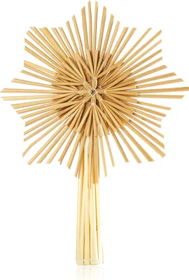 Produktbild von com-four® Stern Christbaumspitze aus Stroh, Weihnachtsbaumspitze Stern aus Stroh für Weihnachten, Tannenbaumspitze für Ihren Christbaum, 24,5 cm