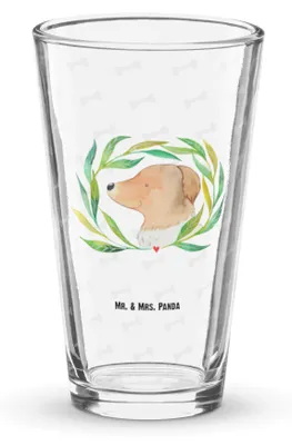 Produktbild von Mr. & Mrs. Panda Glas Hund Blumen - Transparent - Geschenk, Pint, Niedlich, Cocktailglas, Hundemama, Ranke, Longdrinkglas, Sprüche, Hunde, Bierglas, Tumbler