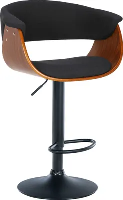 Produktbild von CLP Barhocker Vestal mit Fußstütze, höhenverstellbar walnuss/schwarz Material Stoff