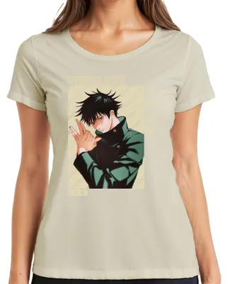 Zdjęcie produktu dla Megumi Fushiguro Jujutsu Kaisen Shikigami mroczny prezent Otaku koszulka damska, naturalny, S