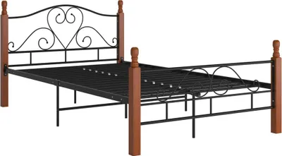 Produktbild von vidaXL Bettgestell Schwarz Metall 120x200 cm