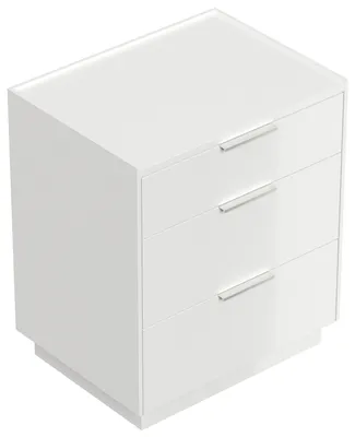 Produktbild von Nachttisch Tamilis 60cm, 3 Softeinzüge lackiert Weiß Hgl für Boxspringbett : Weiss hochglanz Varianten: Weiss hochglanz