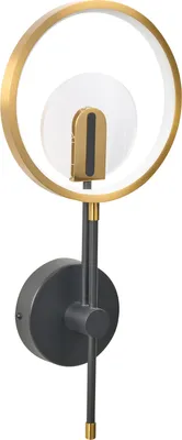 Produktbild von BELIANI LED Wandlampe Gold / Schwarz aus Aluminium Metall Rund Modernes Design Spiegellampe Wandleuchte Badezimmer Wohnzimmer Schlafzimmer Flur