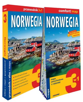 Immagine prodotto di Norwegen 3 in 1. Reiseführer, Atlas und laminierte Straßenkarte. Ausgabe 2024. ExpressMap