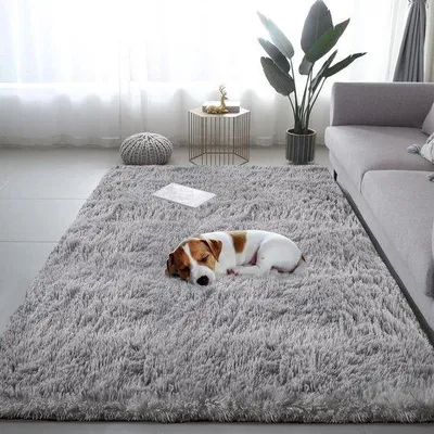 Produktbild von Famanu Hochflor-Teppich Modern Weich und Komfortabel - 80 x 150 cm Grau