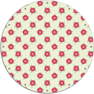 Produktbild von Wallario rundes Outdoor-Poster für Garten oder Balkon, Motiv Muster mit Blüten und Blättern, 120 cm Durchmesser