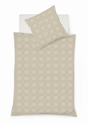 Produktbild von Fleuresse Mako Brokat Damast  Bettwäsche 155x220 Rauten creme 454432