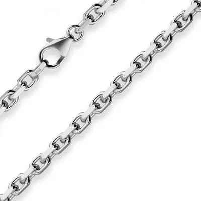 Produktbild von 4mm Ankerkette diamantiert Collier Halskette aus 925 Silber rhodiniert 55cm