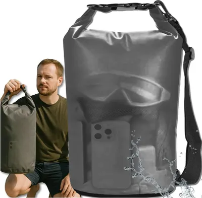 Produktbild von EDIBAZZAR | Wasserdichte große Strandtasche 20l Dry Bag für Rücken transparent