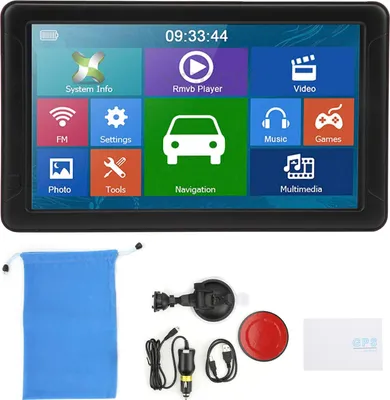 Produktbild von 9in Auto GPS -Navigation Großer Poi -Sprachanleitung Touchscreen 800 × 480 tragbar mit Europa Map für LKW
