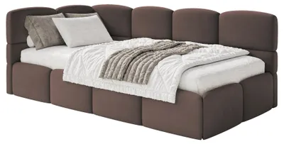 Obrázek produktu pro Selsey Cloudy – dětská postel 90×200, čelo vlevo, hnědý samet