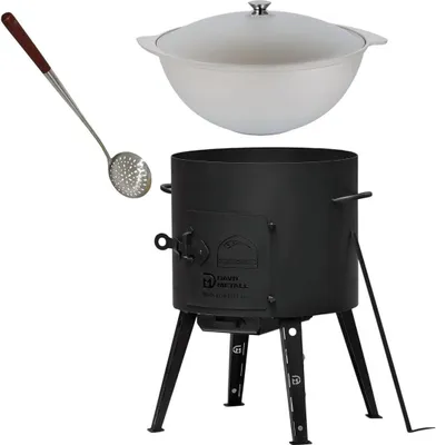Produktbild von Utschak 12L - 40 cm + 12 Liter Kasan aus ALU + 50cm Schaumlöffel