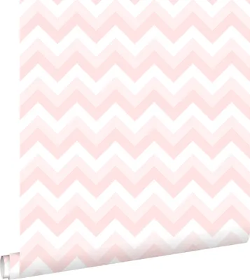 Produktbild von ESTAhome Tapete Zickzack-Motiv Hellrosa und Weiß 53 cm x 10.05 m