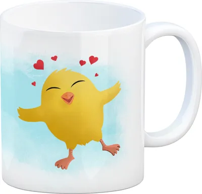 Produktbild von Frohe Ostern Kaffeebecher mit lustigem Küken