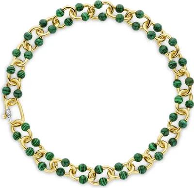 Produktbild von 34021MA/45 Statement-Collier malachitgrün/vergoldet 34021MA/45 Ti Sento Milano