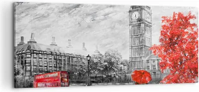 Produktbild von Bild auf Leinwand - Leinwandbild - London Bus - 100x40cm - Wand Bild - Wanddeko - Wandbilder - Leinwanddruck - Bilder - Kunstdruck - Wanddekoration - Leinwand bilder - Wandkunst - AB100x40-3866