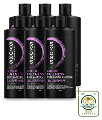 Productafbeelding van 6 x Syoss Intense Fullness Shampoo - 440 ml - Verpakking met 6 stuks
