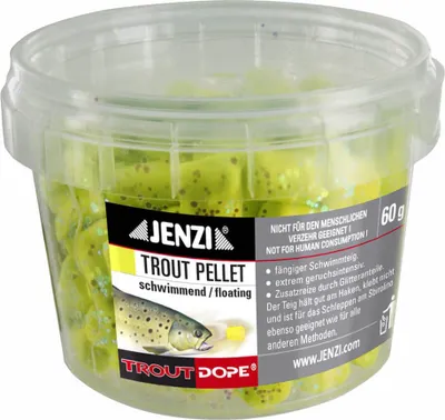Produktbild von Jenzi Forellenteig Trout Pellets knetbar  gelb