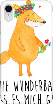 Produktbild von Mr. & Mrs. Panda Iphone XR Handyhülle Fuchs Blumen - Weiß - Geschenk, Liebe, Ich, Selbstliebe, Handy Case, Blumenliebe, Boho, Premium Kunststoff