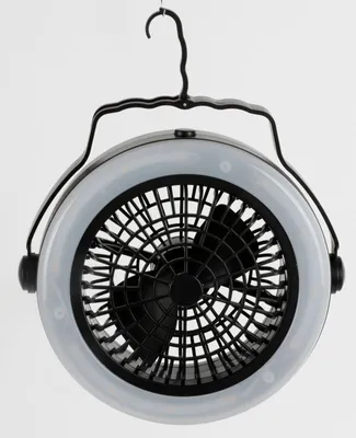 Produktbild von Grundig Campinglampe und Ventilator 2-in-1 - stehen oder hängen - 3x AA (exklusiv) - wetterfest - 360 Grad drehbar - warmweißes Licht