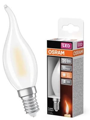 Obrázek produktu pro LED žárovka s vláknovým efektem, patice E14, 1W, 20 lm, 1800K (teplá bílá), úhel svícení 300°, značka Osram, Obrázek vytvořený pomocí AI