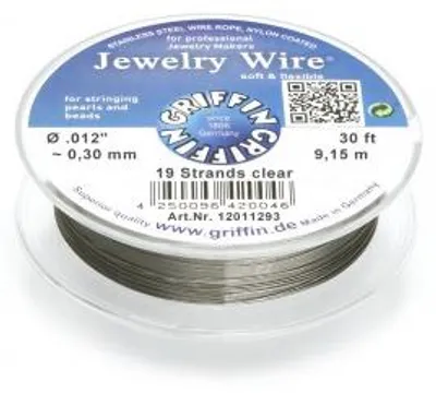 Produktbild von GRIFFIN Schmuckdraht Edelstahl-kunststoffummantelt/ transparent, Ø 0,30mm -9,15m