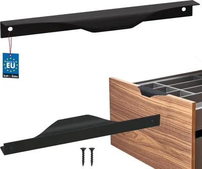 Produktbild von KOTARBAU® Möbelgriff Möbelgriffe Schrankgriffe 192 / 212 mm ZnAl Küchengriffe Schwarz Griffe Möbel Türgriff Profilgriff Türgriffe Küche Schubladengriffe Griffe für Küchenschränke Modern