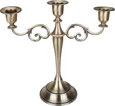 Image de INF Élégant chandelier à trois têtes en alliage de zinc style européen - Bougeoir romantique vintage Bronze