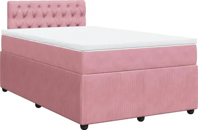 Produktbild von vidaXL Boxspringbett mit Matratze Rosa 120x190 cm Samt