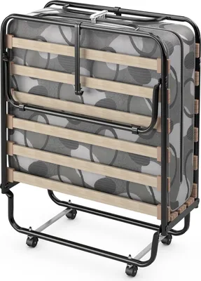 Immagine prodotto di Letto pieghevole per ospiti, letto pieghevole 80x190 cm per adulti, letto singolo con materasso in memory foam, lettino da viaggio con 4 rotelle, portata massima 130 kg (grigio)