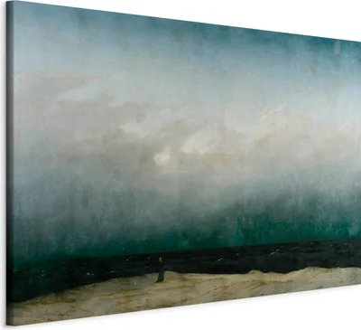 Produktbild von Vliesstoff Leinwandbild - The Monk by the Sea 120x80 cm Reproduktionen l-G-10060-b-a