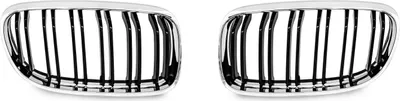 Produktbild von Kühlergrill DOPPELRIPPE Chrom Schwarz Glanz für BMW 3er E90 LCI Facelift 2008-11