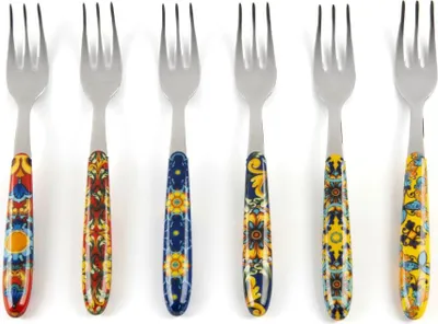 Produktbild von Excelsa Set mit 6 Vorspeise-/Dessertgabeln Trinacria Stahl 15x1,5x2 cm Bunt
