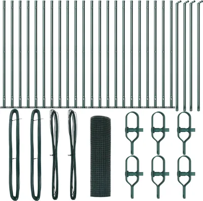 Produktbild von Möbel Schweißdrahtzaun mit 13 Flanschpfosten Grün 1x50 m Stahl - Metallzäune 3352473