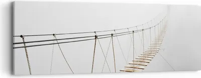 Produktbild von Bild auf Leinwand - Leinwandbild - Einteilig - Brücke ausgesetzt Nebel - 90x30cm - Wand Bild - Wanddeko - Wandbilder - Leinwanddruck - Bilder - Wanddekoration - Leinwand bilder - AB90x30-5018