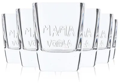 Produktbild von 6x Mama Vodka Glas 5cl Schnapsglas Gläser Shotglas Stamper Kurzer