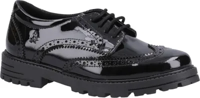 Produktbild von Hush Puppies - Patent Schul-Uniform-Schuhe für Mädchen, Leder FS12013 (36 EU) (Schwarz)