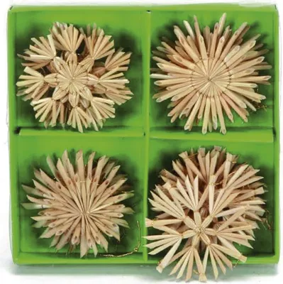 Zdjęcie produktu dla Weihnachtsschmuck Strohstern - Ø 6 cm, 14 Stück sortiert