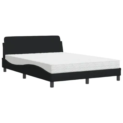 Produktbild von Bett mit Matratze "Dover" Schwarz 140x190 cm Stoff