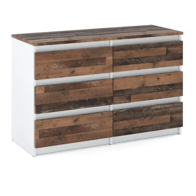 Produktbild von STIV Möbel | Kommode mit 6 Schubladen | Weiß Matt / Old Style | 100 cm | modern & grifflos | Schlafzimmer & Wohnzimmer
