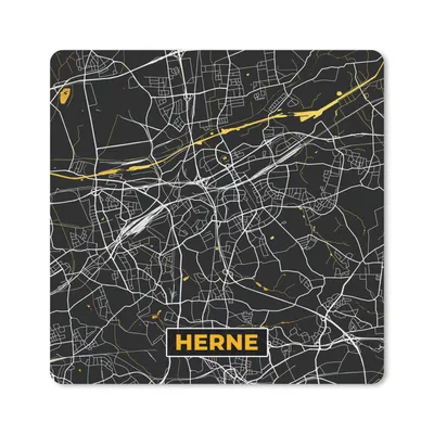Produktbild von MuchoWow® Mauspad Mousepad Herne - Stadtplan - Deutschland - Karte - Gold 20x20 cm - Mousepads - Maus Mat - Pad - Mausunterlage - Desk Mat - Bureauartikeln