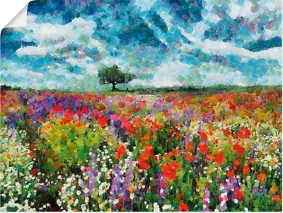 Produktbild von ARTland Poster Bunte Wiese Größe: 80x60 cm