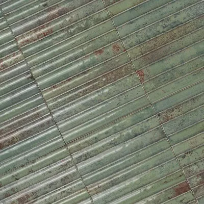 Produktbild von Fliese Mali Oxidgrün Grün Glänzend | 15 x 30 cm | 0.9 m²/s